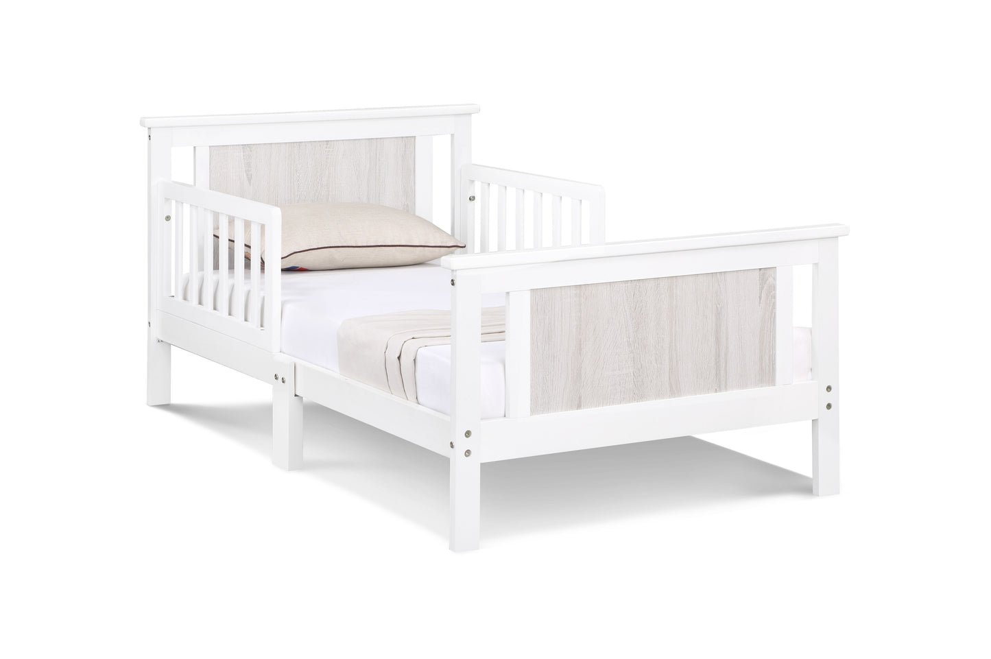 Connelly - Reversible Panel Toddler Bed - White, Rockport Gray