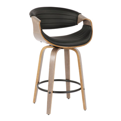 Symphony - Mid-Century Modern Counter Stool (Set of 2) - Light Gray / Black