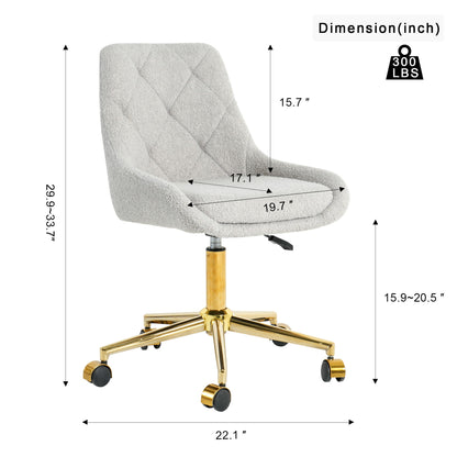 Modern Teddy Velvet Fabric Dining Chair With Gold Plated 5 Claw Legs - Gray