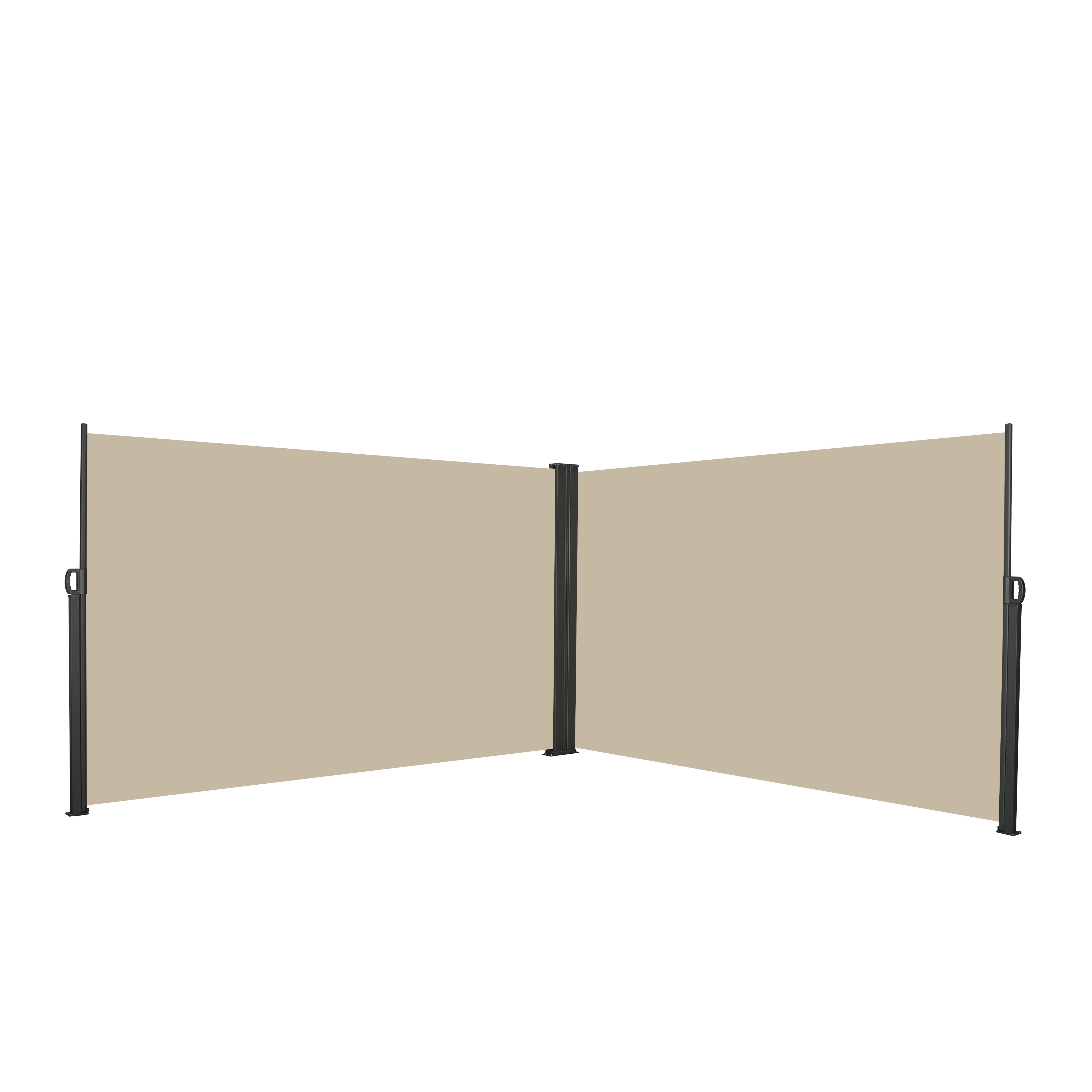 Retractable Side Awning Waterproof And UV Resistant Roll Up Privacy Screen For Balcony - Beige