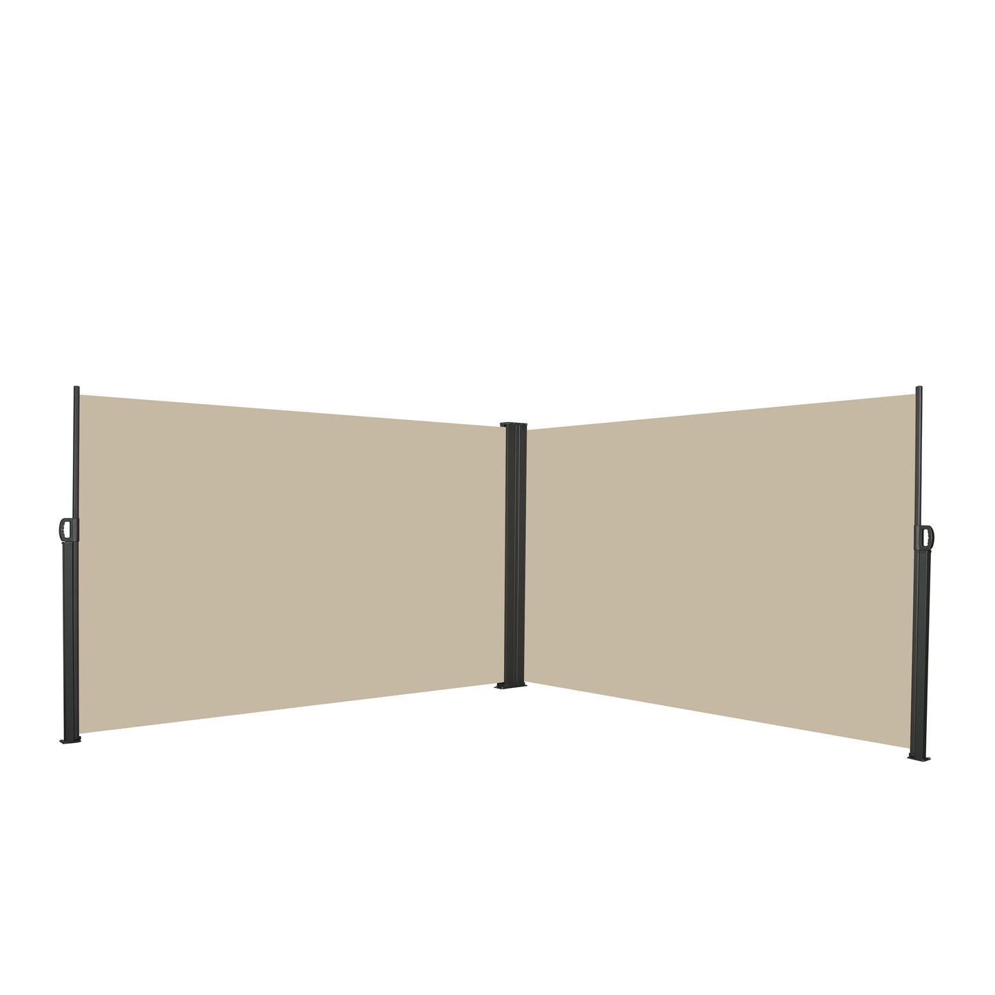 Retractable Side Awning Waterproof And UV Resistant Roll Up Privacy Screen For Balcony - Beige
