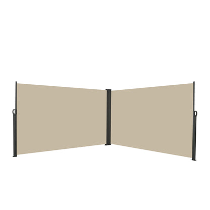Retractable Side Awning Waterproof And UV Resistant Roll Up Privacy Screen For Balcony - Beige