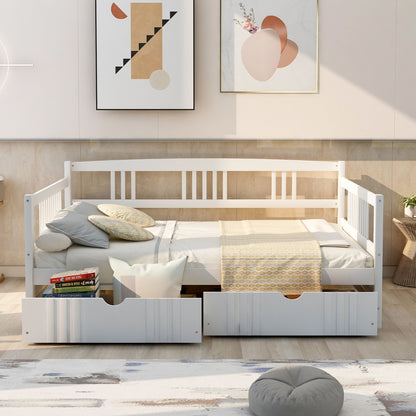 Full Size DayBed With 2 Drawers - White