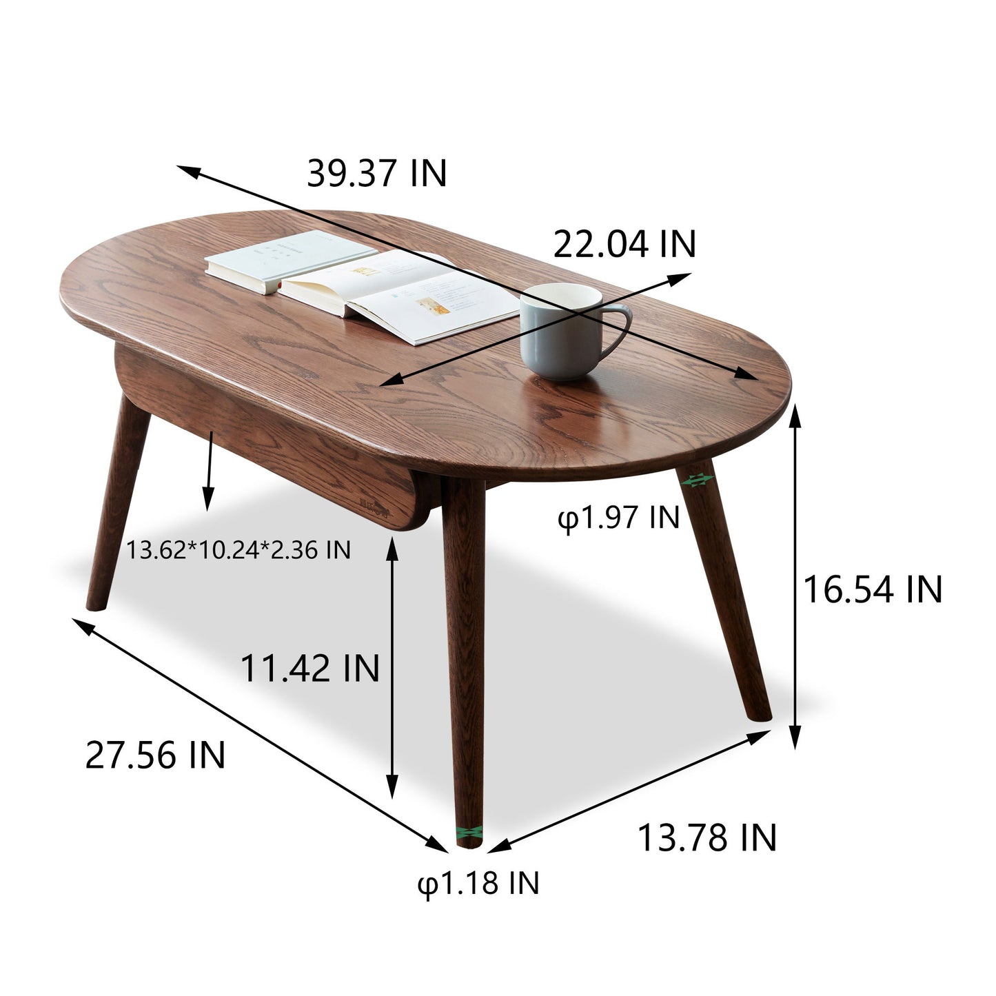 Capsule Centre Low Table With Drawers, Coffee Table - Natural