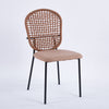 Sennit Chair, Dining Chair, Coffee Chair (Set of 4) - Black / Orange