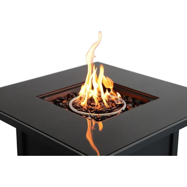 Powder Coated Fire Pit With Lid - Black