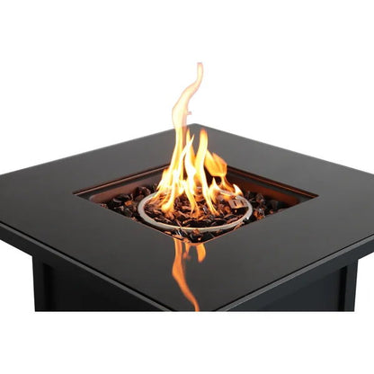Powder Coated Fire Pit With Lid - Black