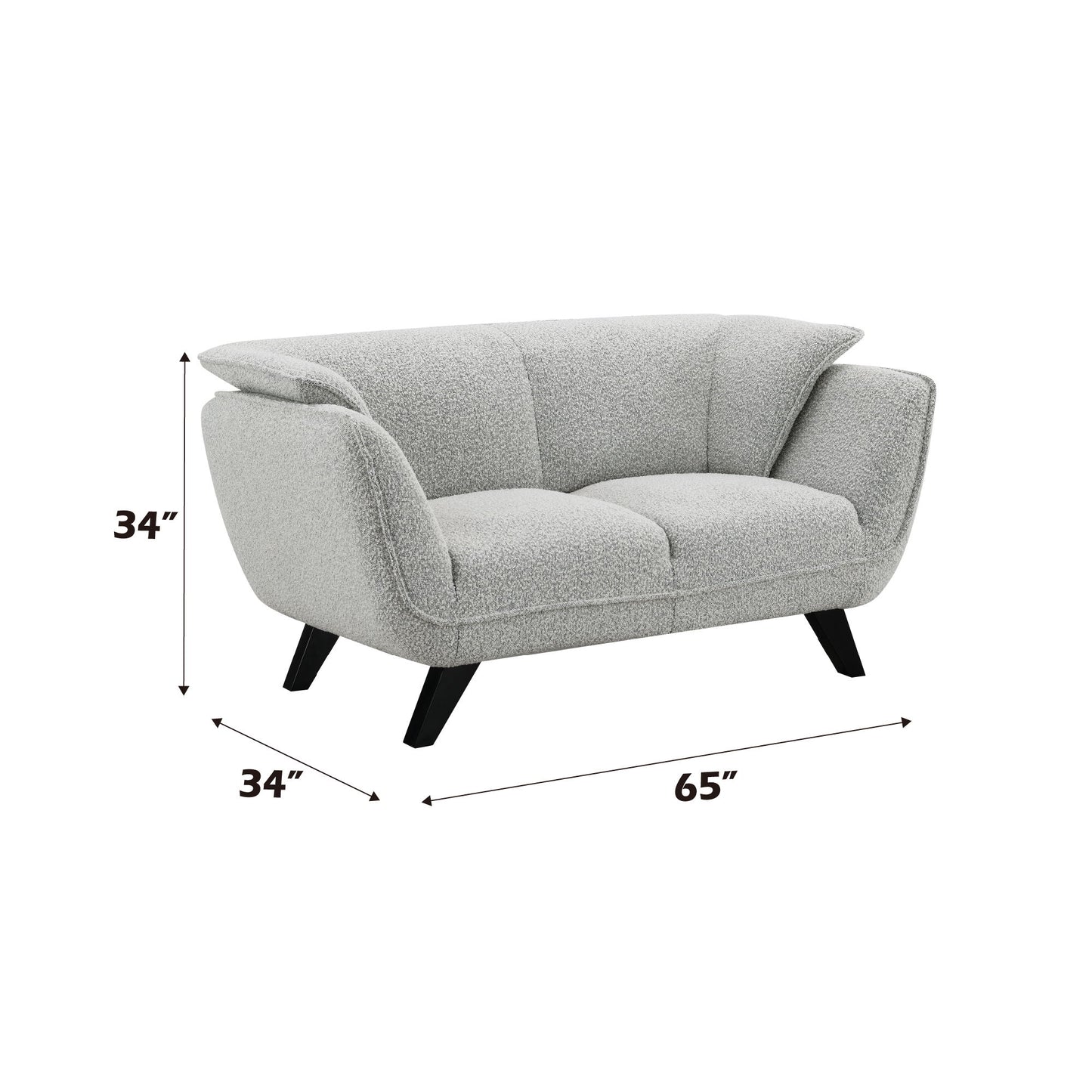 Nayeli - Boucle Loveseat - Light Gray