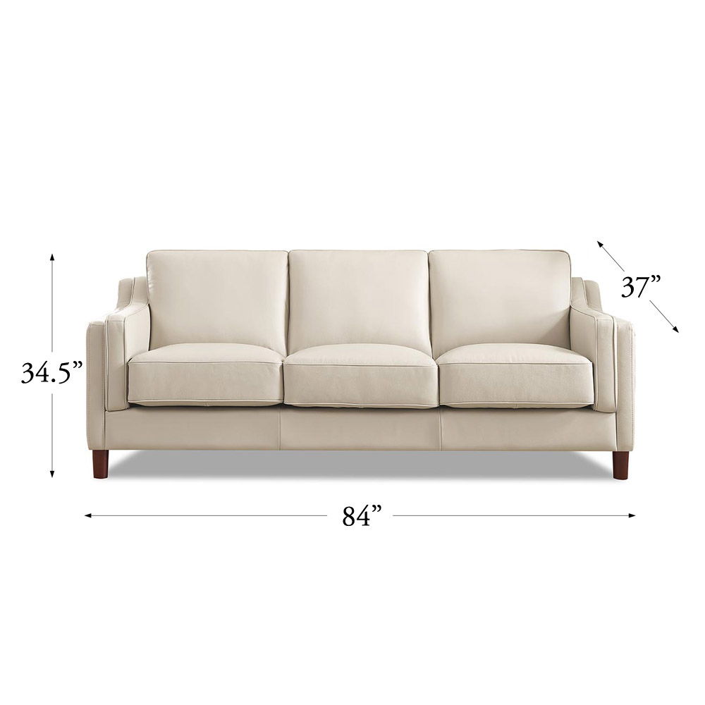 Bella - Leather Sofa - Beige