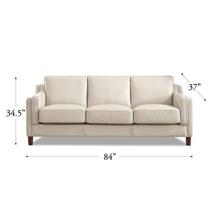Bella - Leather Sofa - Beige