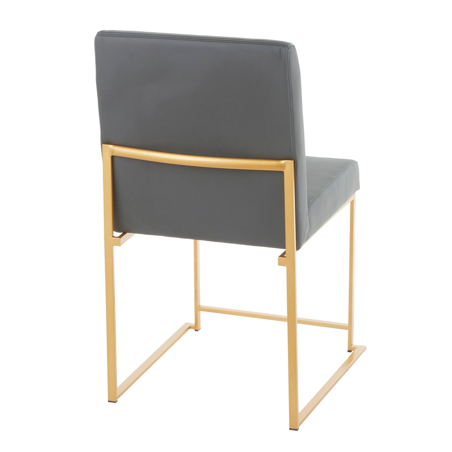 Fuji - Contemporary High Back Dining Chair (Set of 2) - Gold / Gray