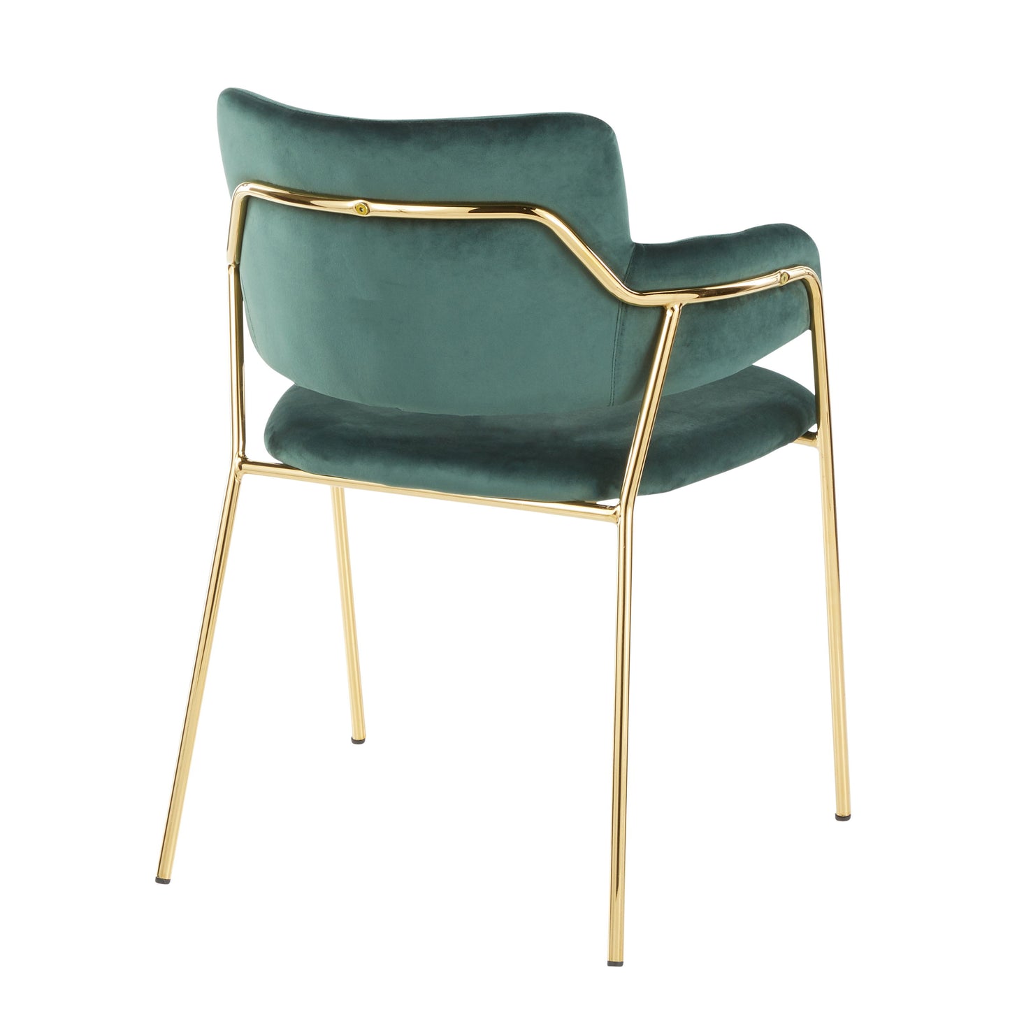 Napoli - Contemporary Chair (Set of 2) - Gold / Emerald Green