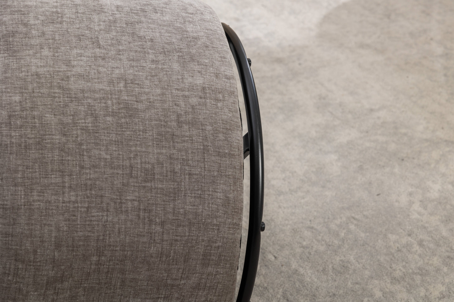 Chenille Fabric Swivel Accent Armchair Barrel Chair With Black Powder Coating Metal Ring - Gray