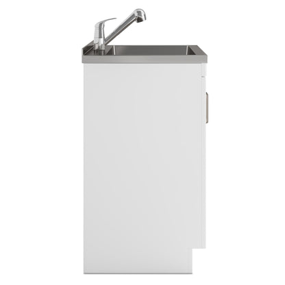 Kyle - Laundry Cabinet &Faucet And Stainless Steel Sink - White