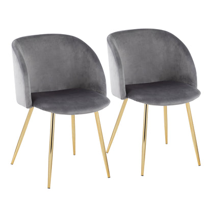 Fran - Contemporary Chair (Set of 2) - Gold / Silver
