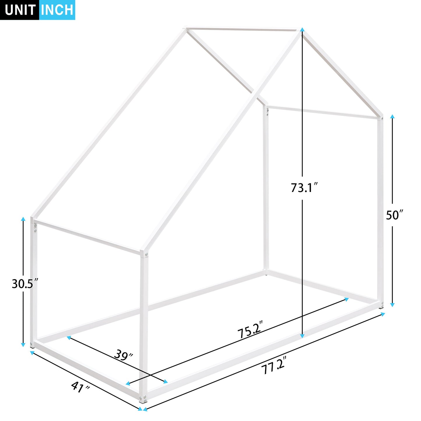 Twin Size Playhouse Design Bed - White