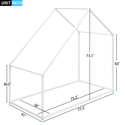 Twin Size Playhouse Design Bed - White