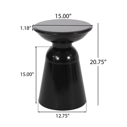 Outdoor Metal End Table Large - Black