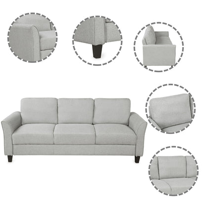 3 Seat Sofa Living Room Sofa - Light Gray