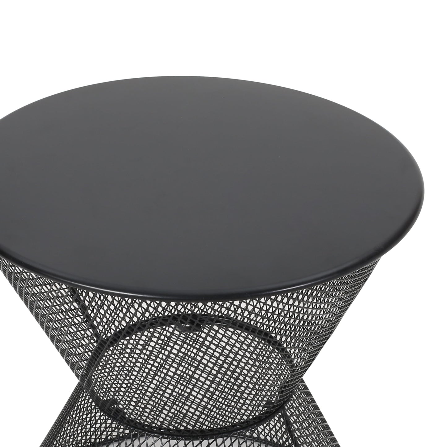 Nevada - Outdoor Side Table With Breezy Mesh Look - Matte Black