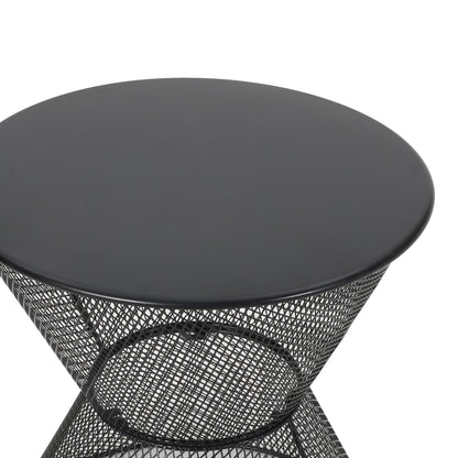 Nevada - Outdoor Side Table With Breezy Mesh Look - Matte Black