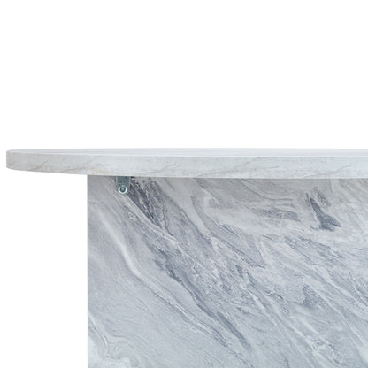 A Multi Style Decor Friendly Round Coffee Table, Featuring Modern Minimalism And Nordic Flair - White