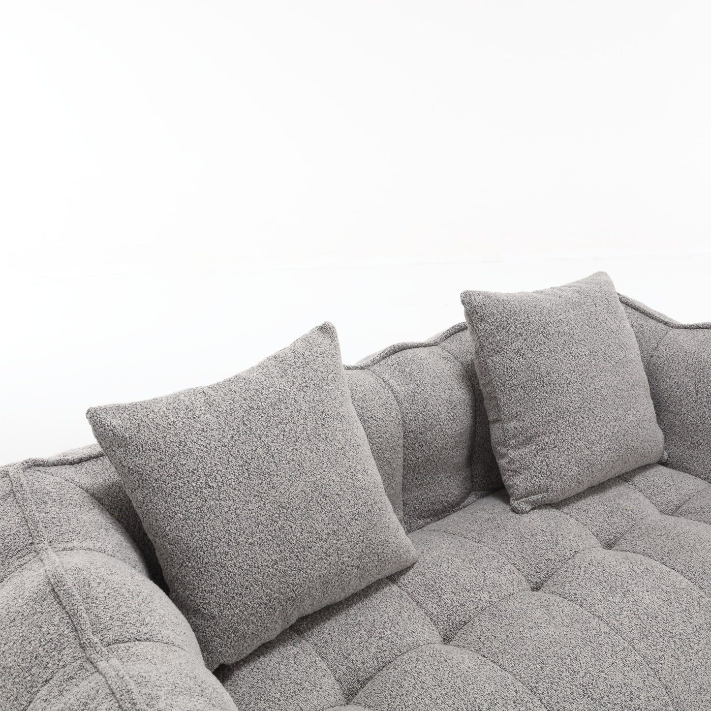 Soft Beanbag Chair With High Resilience Foam Core For Two People - Gray