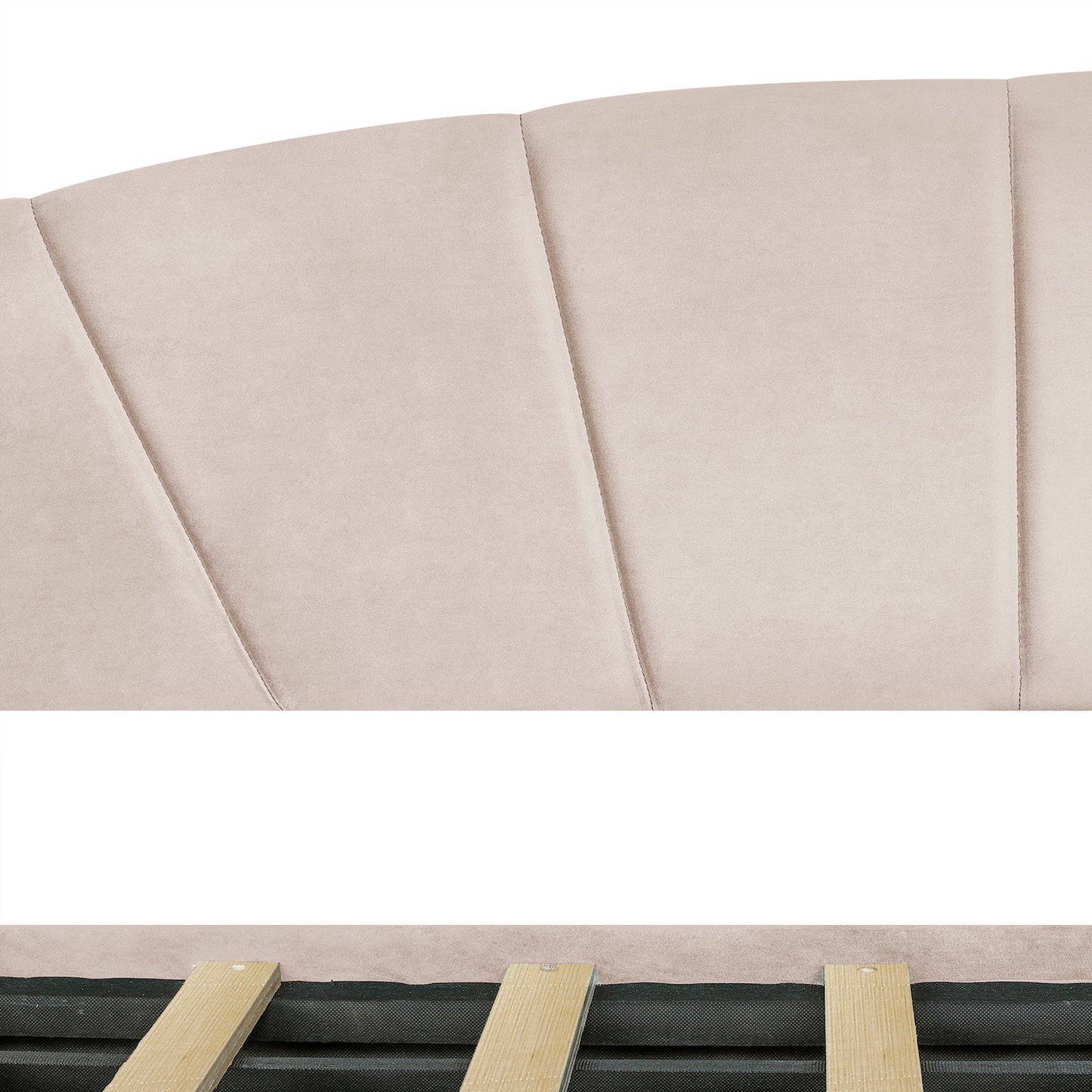 Twin Size Upholstered Daybed With Two Drawers And Slat - Beige