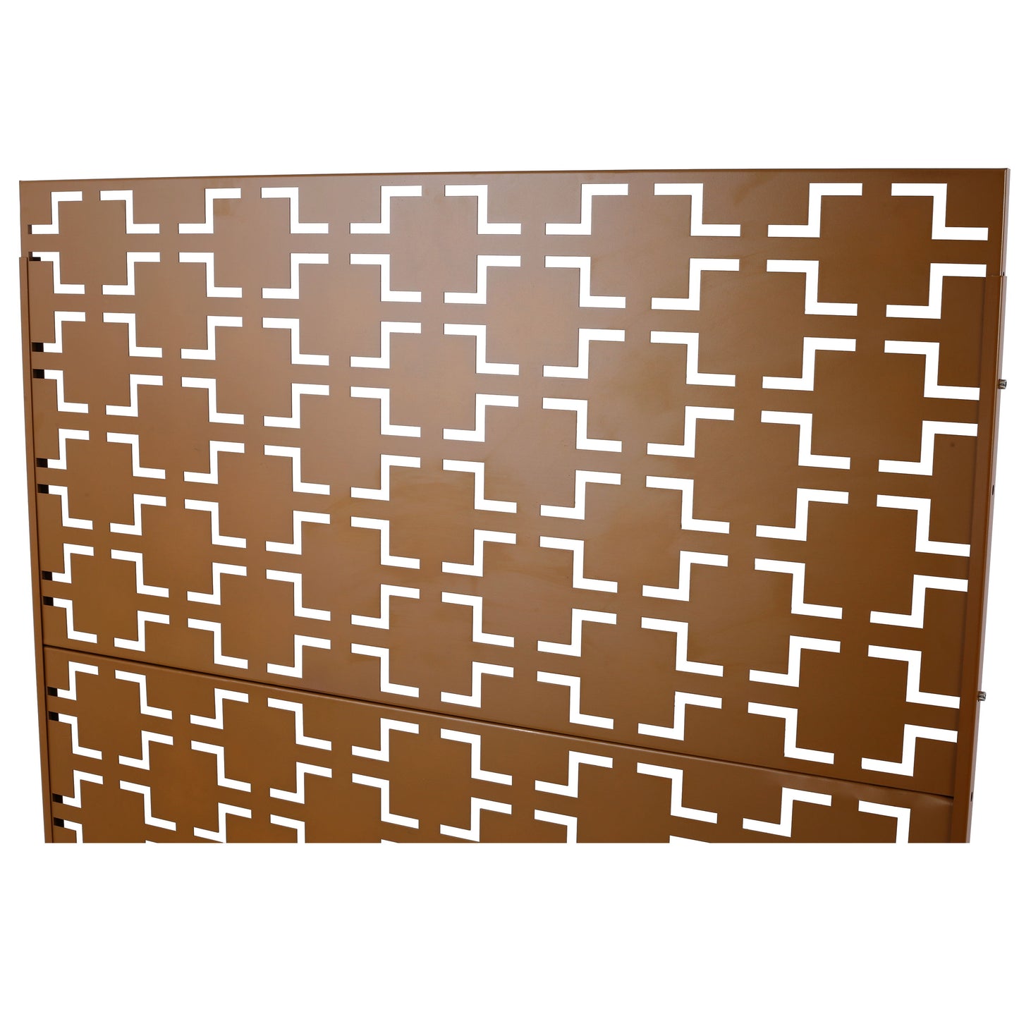 Outdoor & Indoor Freestanding Decorative Privacy Screen For Deck Balcony Patio, Metal Privacy Screen - Brown