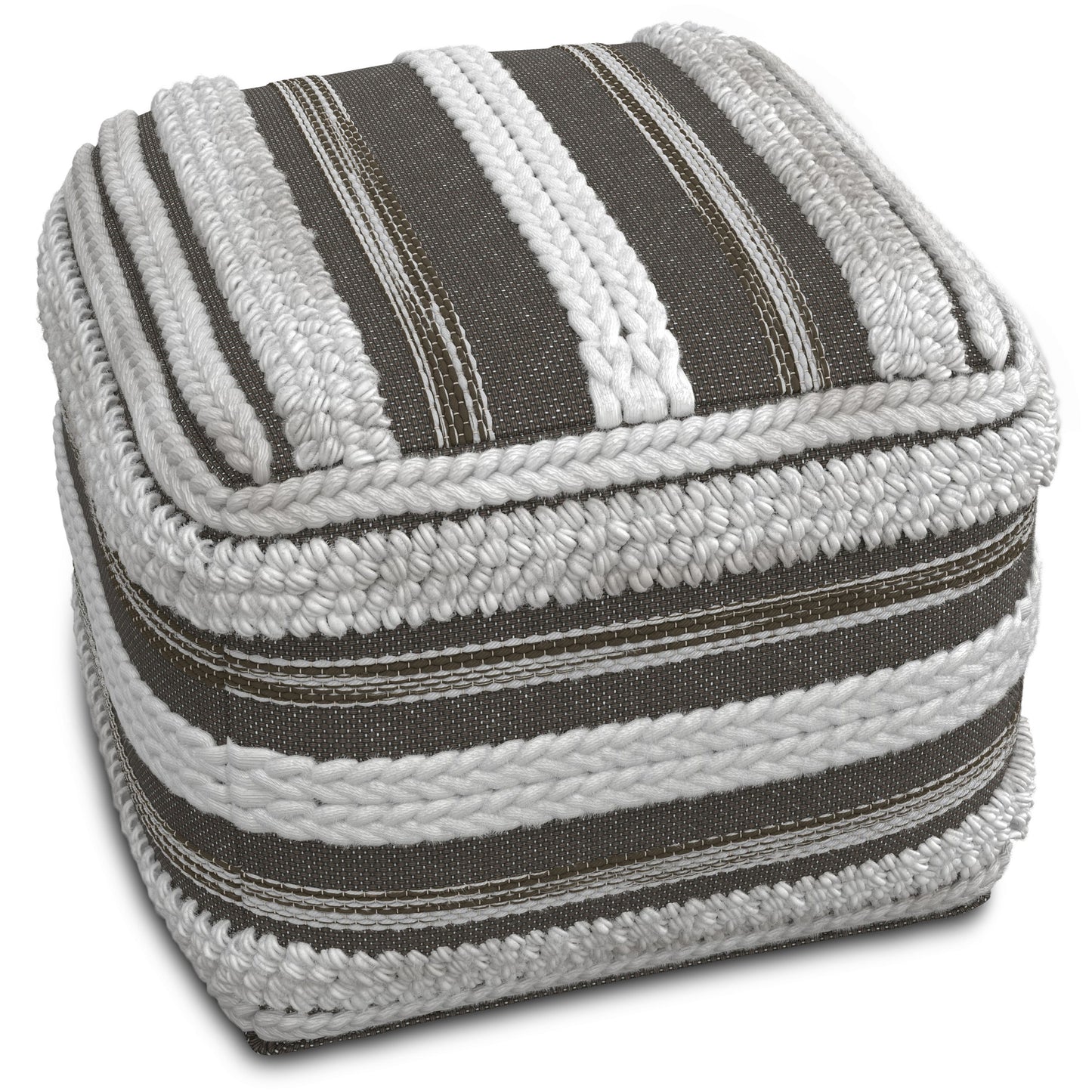Sommer - Square Pouf - Natural / Taupe Gray