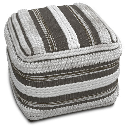 Sommer - Square Pouf - Natural / Taupe Gray