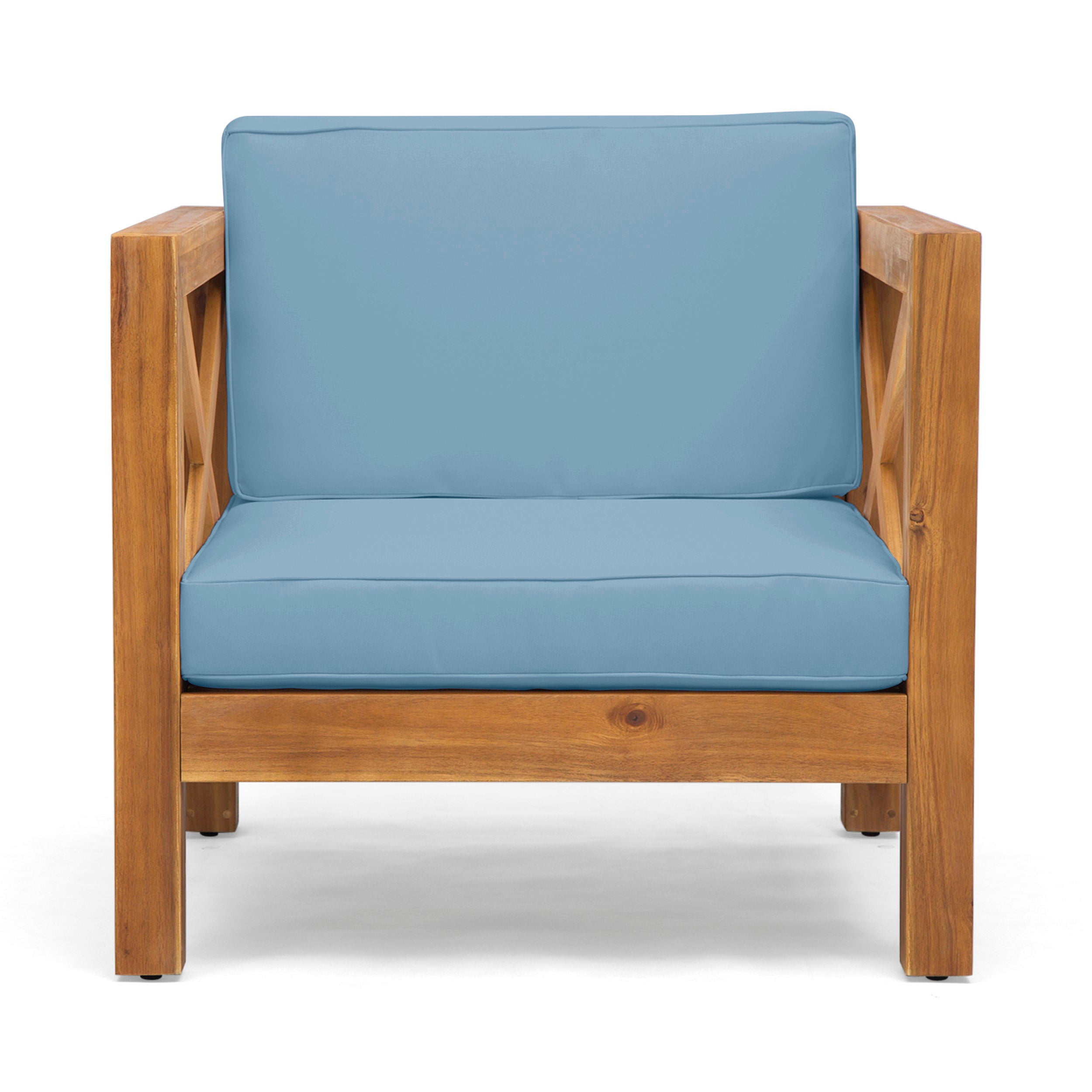 Brava - Modern Club Chair With Water Resistant Cushions - Blue