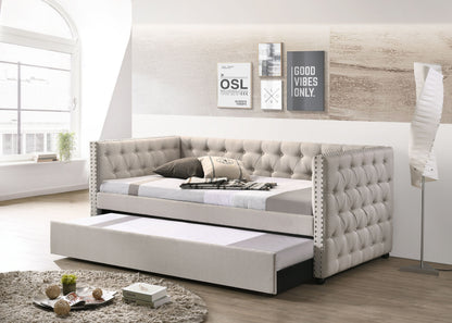 Romona - Overall Full Daybed With Trundle - Beige