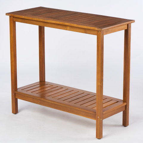 Workstation For Garden Balcony Garage, Acacia Console Potting Table - Light Brown