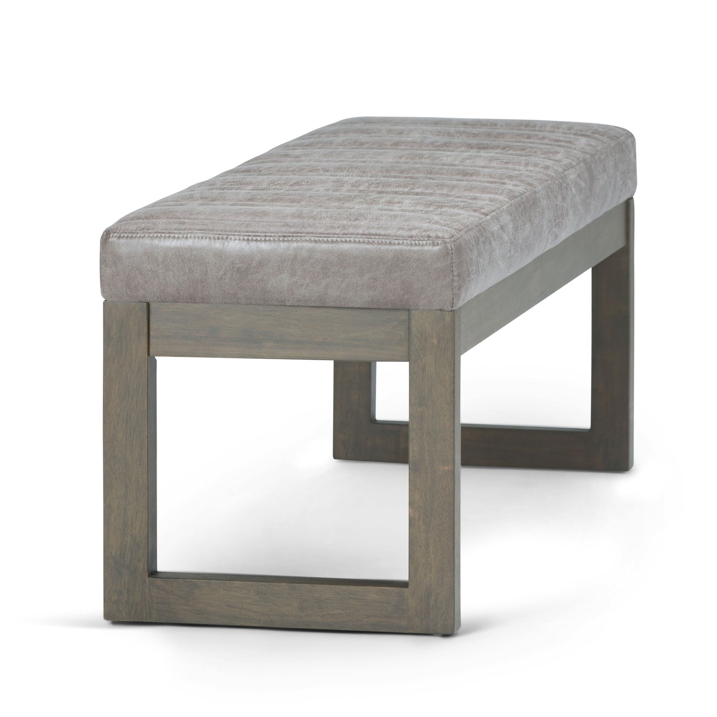 Casey - Ottoman Bench - Distressed Gray Taupe