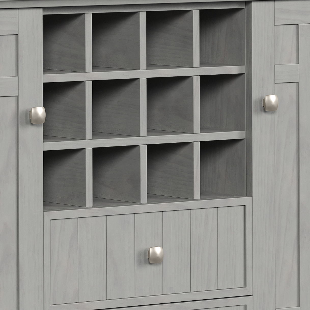 Bedford - Sideboard Buffet And Wine Rack - Fog Gray