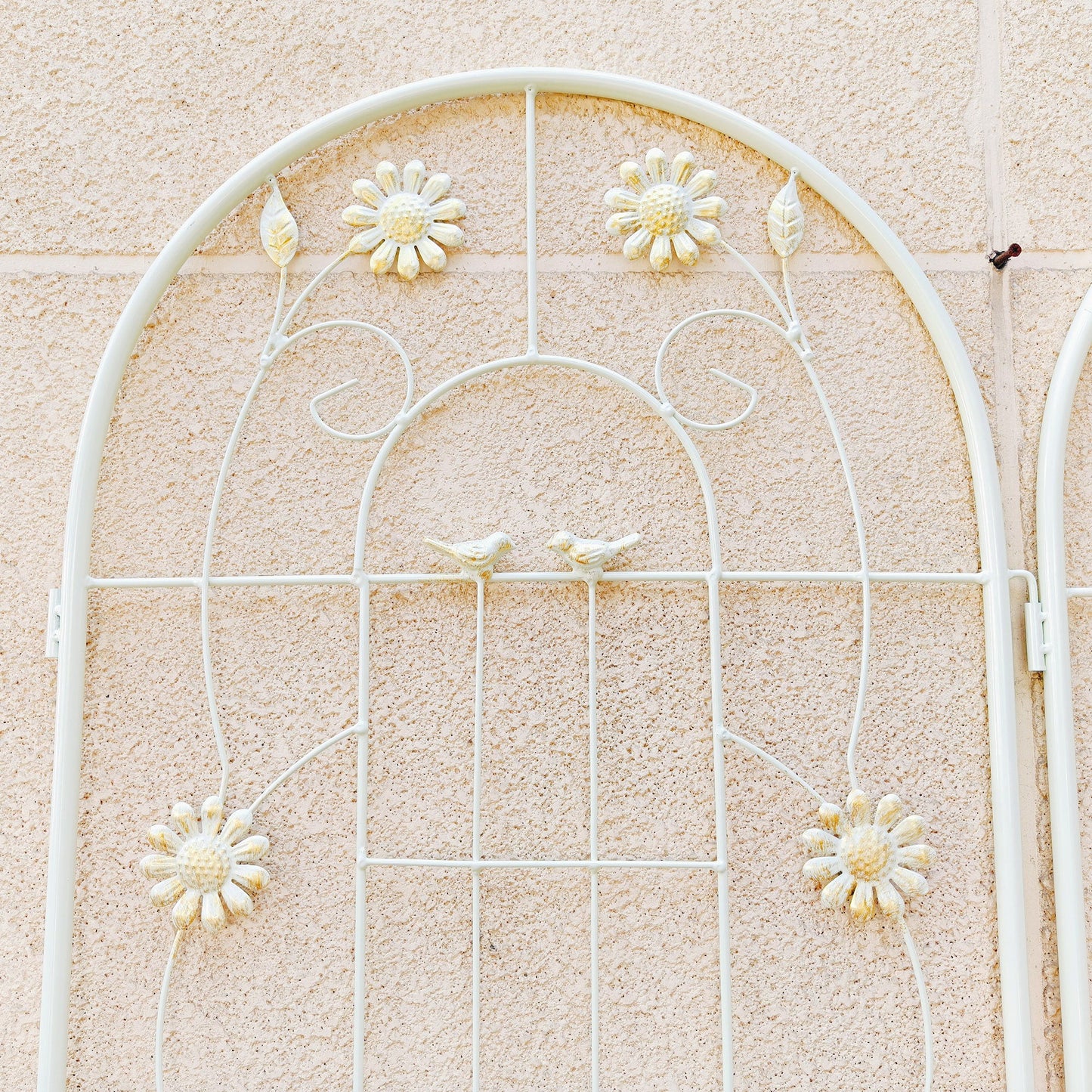 4 Pack Metal Garden Trellis Rustproof Trellis For Climbing Plants Outdoor Flower Support - Cream White