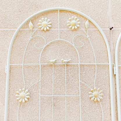 4 Pack Metal Garden Trellis Rustproof Trellis For Climbing Plants Outdoor Flower Support - Cream White