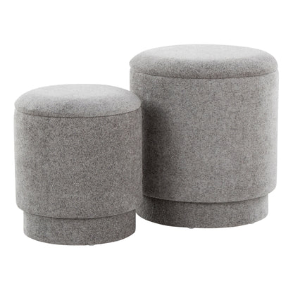 Marla - Upholstered Contemporary Ottoman Set - Gray