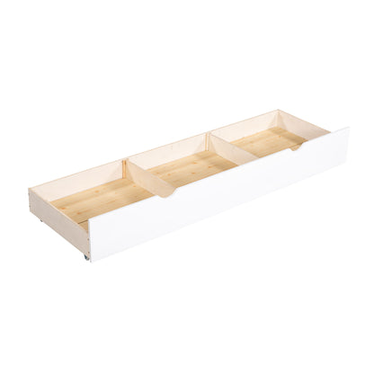 Twin L Shaped Bunk Bed With Drawers - White