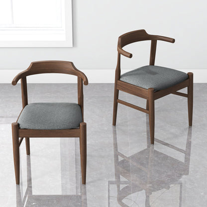 Leon - Mid-Century Modern Dining Chair (Set of 2) - Brown / Light Gray