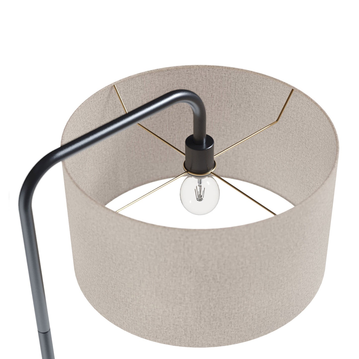 Puck - Contemporary Floor Lamp - Oil Rubbed Bronze / Beige