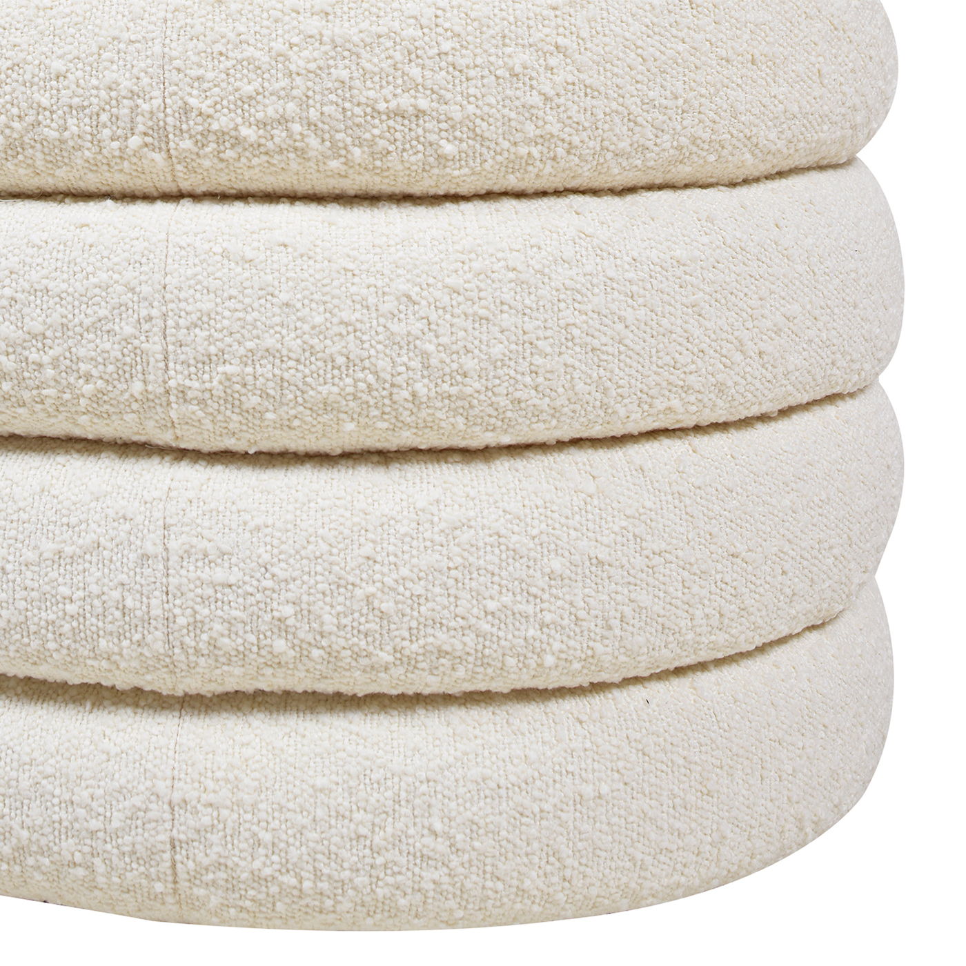 Fuji - Upholstered Oval Storage Bench - Ivory White