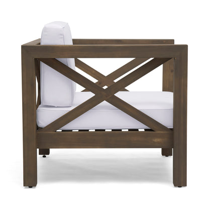 Brava - Modern Club Chair With Water Resistant Cushions - Gray / White