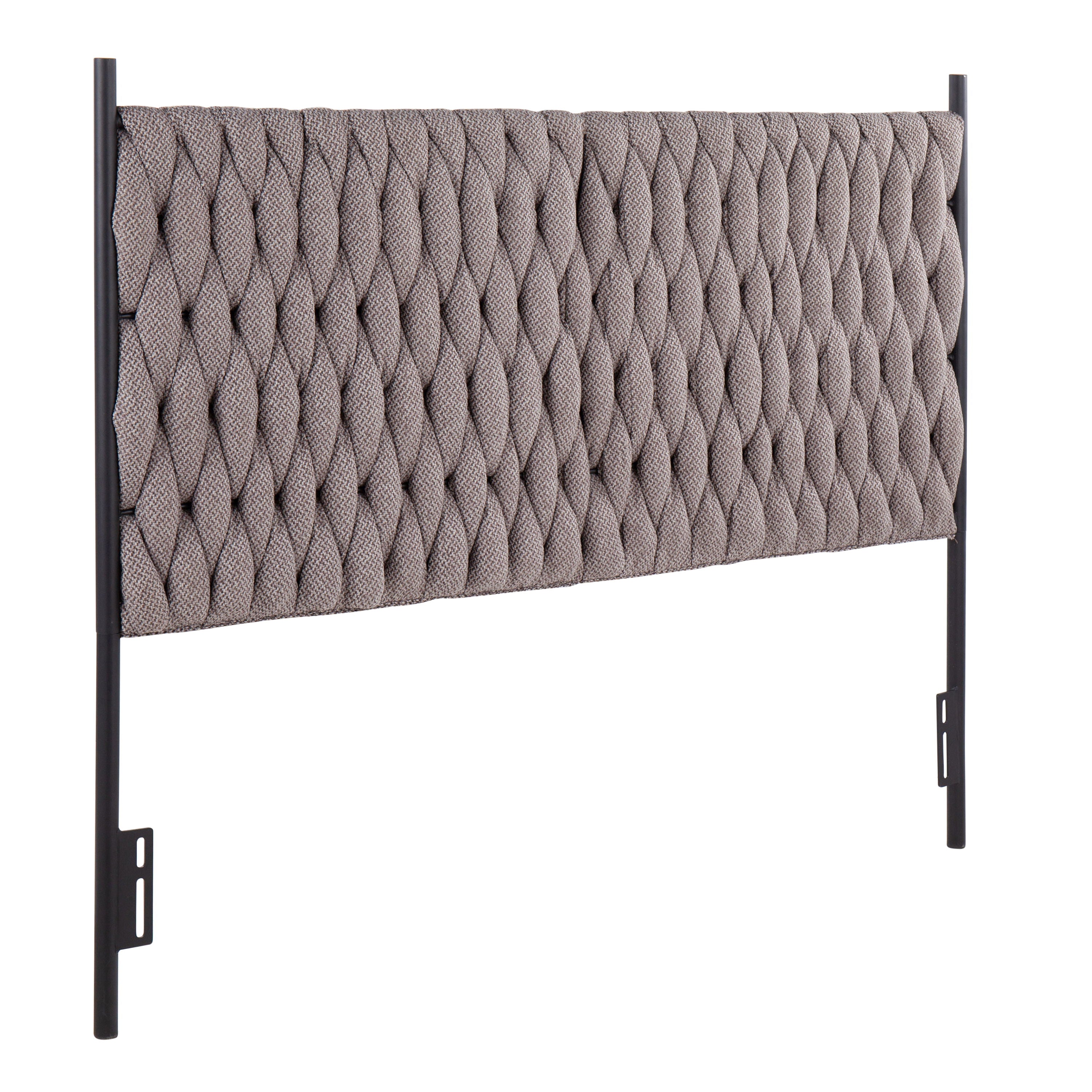Braided Matisse - Queen Size Headboard - Black / Gray