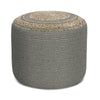 Serena - Round Braided Pouf - Dove Gray
