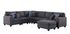 Cooper - 7 Piece Reversible L-Shape Sectional Sofa & Comfort Ottoman, And Cupholder - Dark Gray