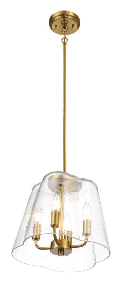 Soiree - 4 Candle Lights Pendant - Clear / Gold