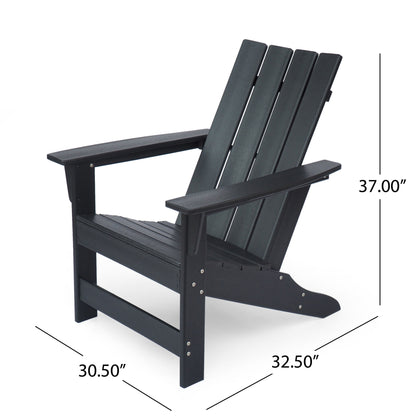 Enigmara - Outdoor High Density Resin Adirondack Chair - Black