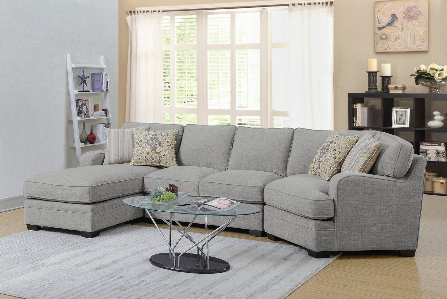 Berza - Left Side Facing Chaise Sectional - Gray